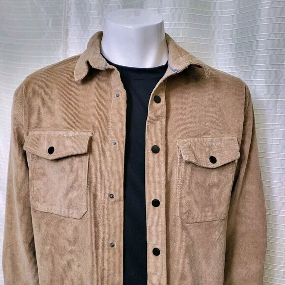 Sovereign Code Fresh Corduroy Shirt Rugged Khaki Men's XL - Picture 2 of 12